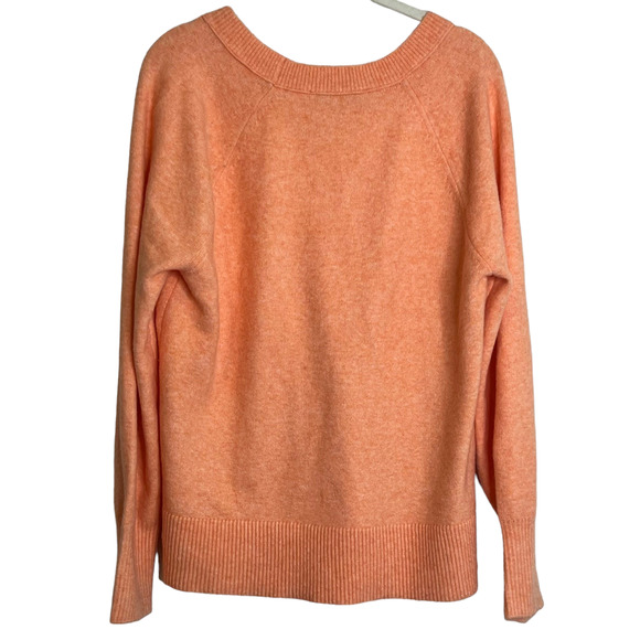Loft Womens V-Neck Sweater Size Small Peach Orange Blended Fabric - Picture 3 of 6